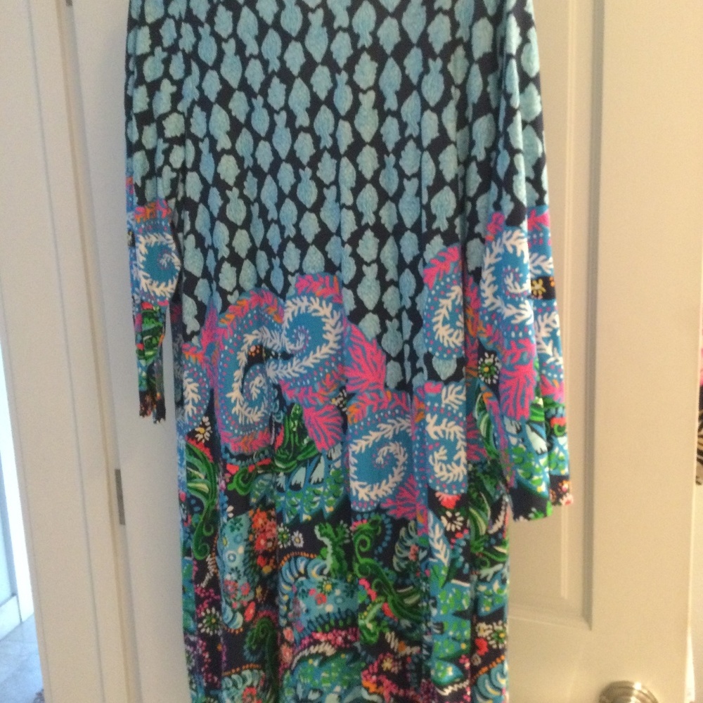 Lily Pulitzer fish print dress. Size XXL. Navy & pink print